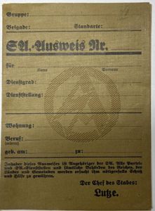 'SA-Ausweis' (I.D.) - unused condition