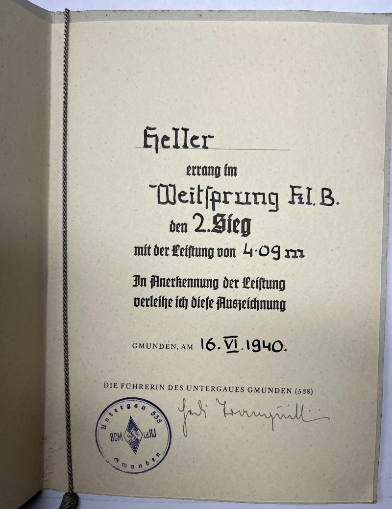 'HJ' - 'Sportfest' citation - 1940 - Heller — image 5