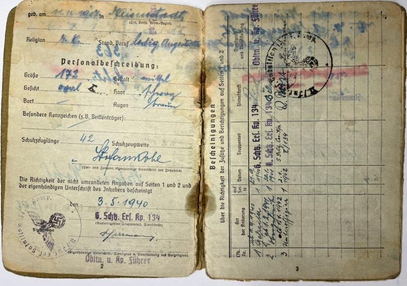 Soldbuch/Wehrstammbuch/Gesundheitsbuch - WH (Heer) - 100.Jäger Div./370.Inf.Div. - Kohl — image 4