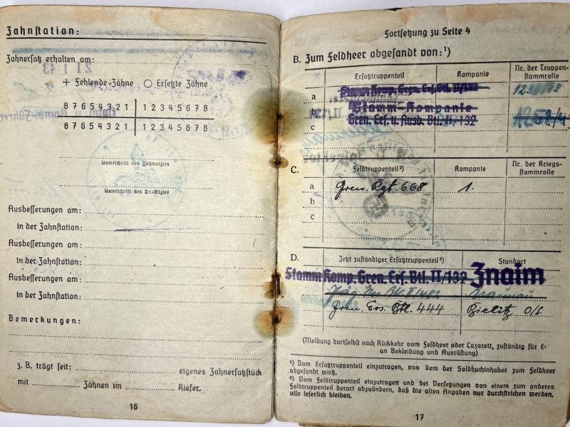 Soldbuch/Wehrstammbuch/Gesundheitsbuch - WH (Heer) - 100.Jäger Div./370.Inf.Div. - Kohl — image 6