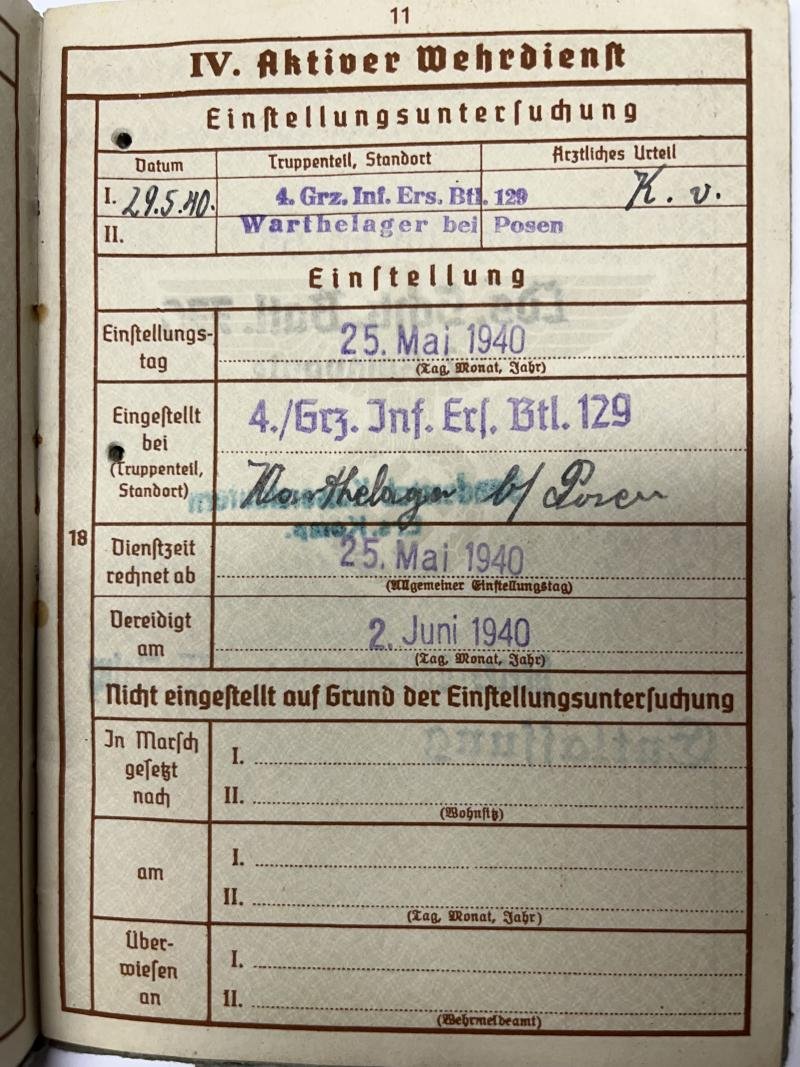 Wehrpass - WH (Heer) - Nachrichten Btl.Afrika - Schleich — image 4
