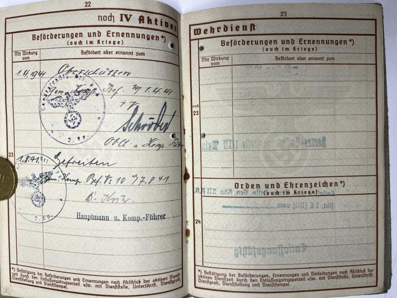 Wehrpass - WH (Heer) - Nachrichten Btl.Afrika - Schleich — image 6