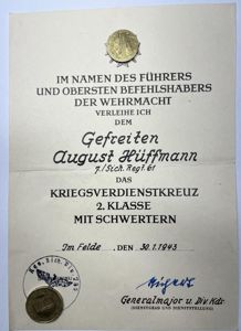 Citation - WH (Heer) - 286 Sich.Div. - Hüffmann
