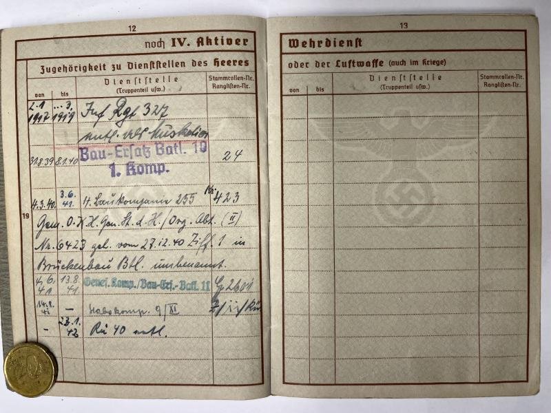 Wehrpass/citation - WH (Heer) - Bau-Batl.255 - Bau-Batl.255 — image 6