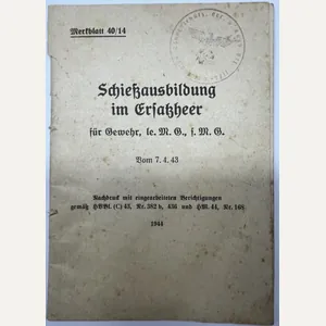 'Schiessausbildung im Ersatzheer' manual - 1944