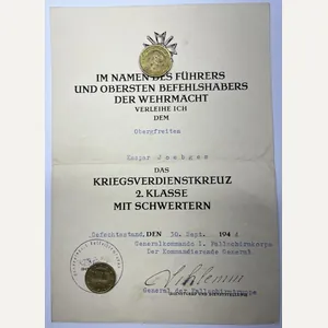 Citation - Luftwaffe - I.Fallschirmkorps - Joebges