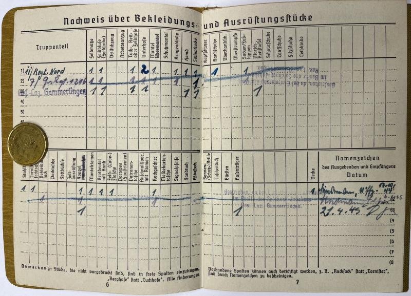 Soldbuch - WH (Heer) - 462.Inf.Div./462.V.G.D. - Metz - Deck — image 5