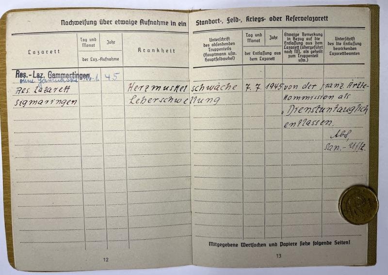 Soldbuch - WH (Heer) - 462.Inf.Div./462.V.G.D. - Metz - Deck — image 6