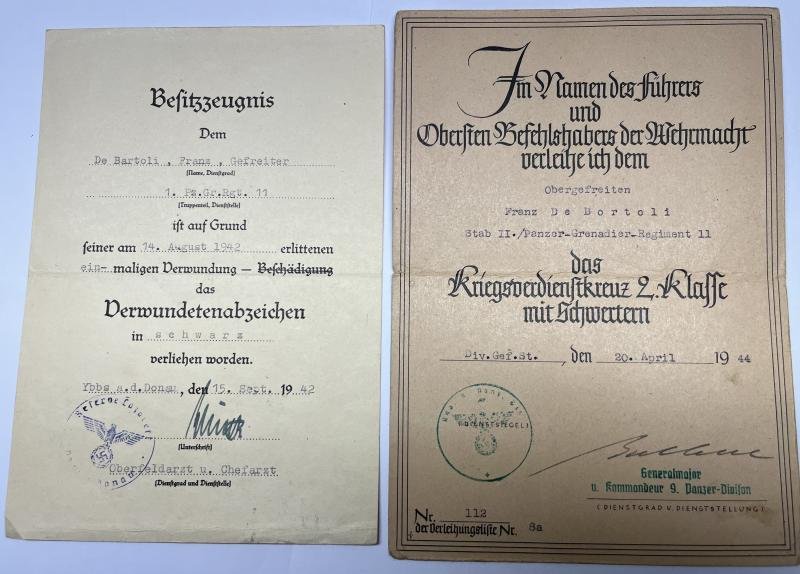 Citation grouping - WH (Heer) - 9.Pz.Div. - De Bortoli — image 2