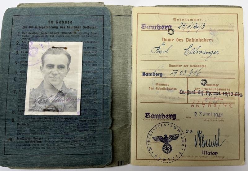 Wehrpass/citations - Luftwaffe - KG 77 /LN.Rgt.352 - DAK/Italy - Ellwanger — image 2