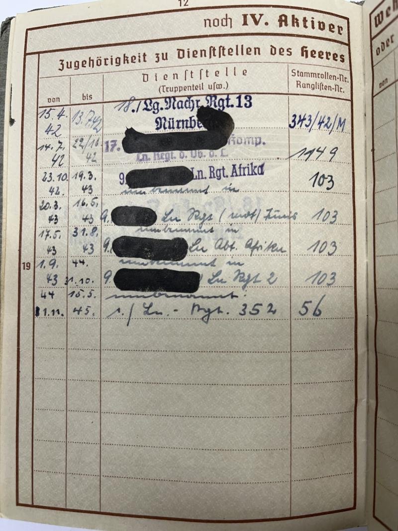 Wehrpass/citations - Luftwaffe - KG 77 /LN.Rgt.352 - DAK/Italy - Ellwanger — image 4