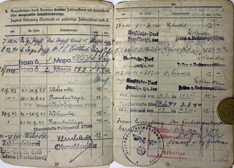 Soldbuch/RC I.D. - WH (Heer) - 34.Inf.Div. - Pfaffmann — image 9