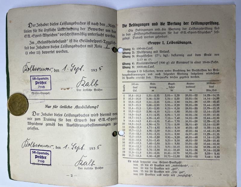 N.S.D.A.P. I.D./S.A.Leistungsbuch - Neumann — image 6