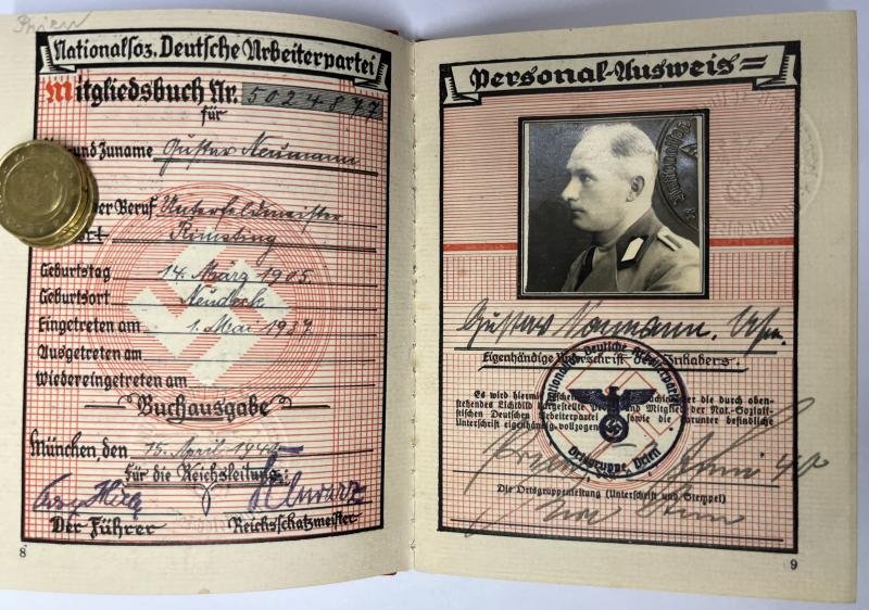 N.S.D.A.P. I.D./S.A.Leistungsbuch - Neumann — image 9