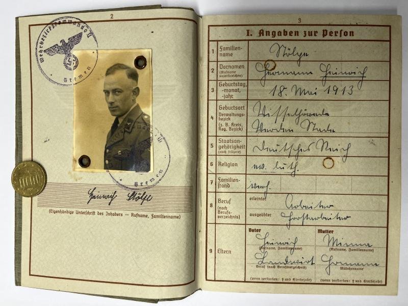 Wehrpass - Luftwaffe/WH (Heer) - 18.Pz.Div. - Stölpe — image 3