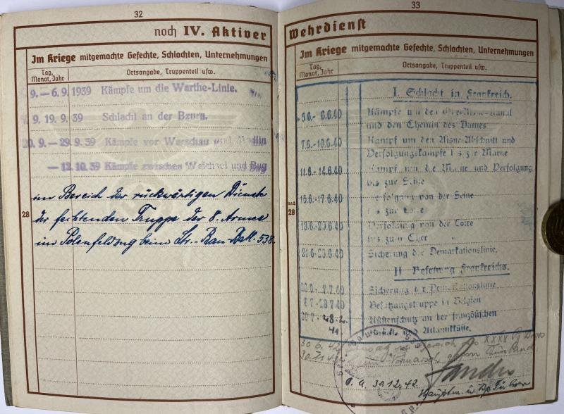 Wehrpass - Luftwaffe/WH (Heer) - 18.Pz.Div. - Stölpe — image 8