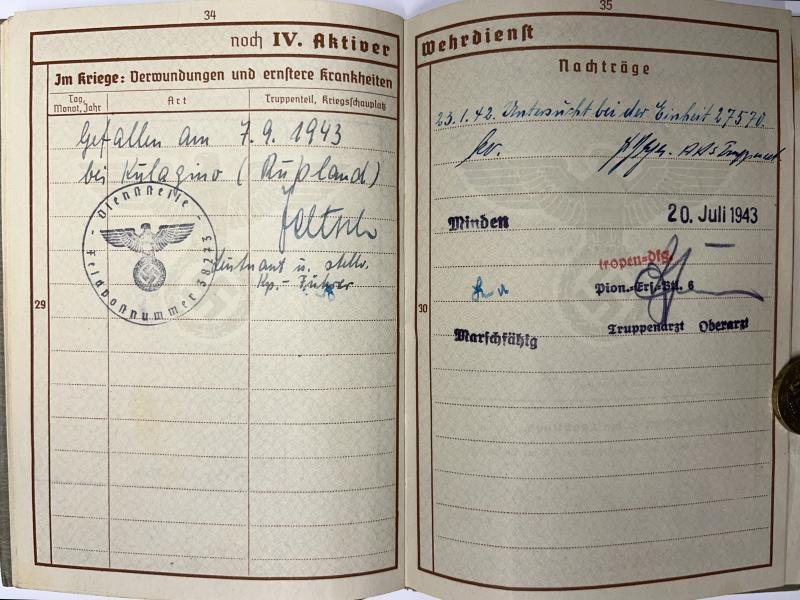 Wehrpass - Luftwaffe/WH (Heer) - 18.Pz.Div. - Stölpe — image 9