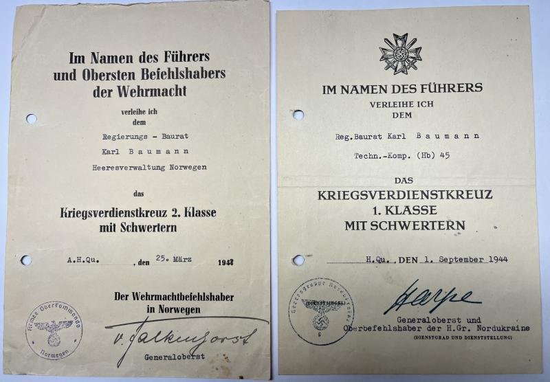 Citation grouping - WH (Heer) - Heeresverwaltung Norwegen - Baumann — image 2