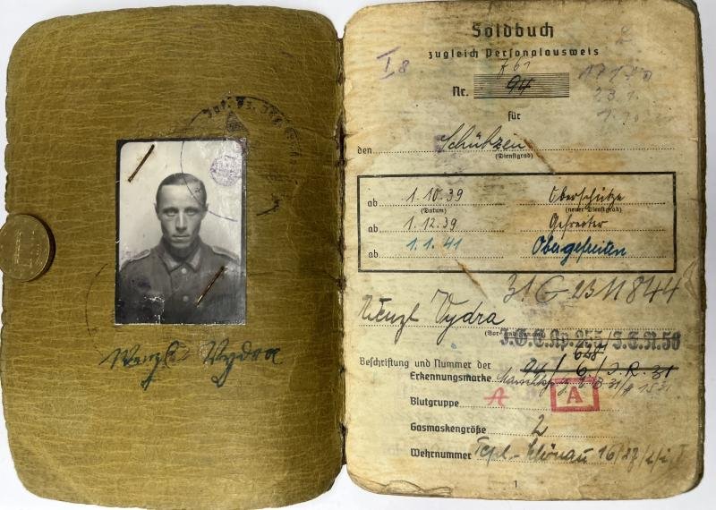 Soldbuch WH (Heer) - 12.V.G.D.Div. - Vydra — image 3