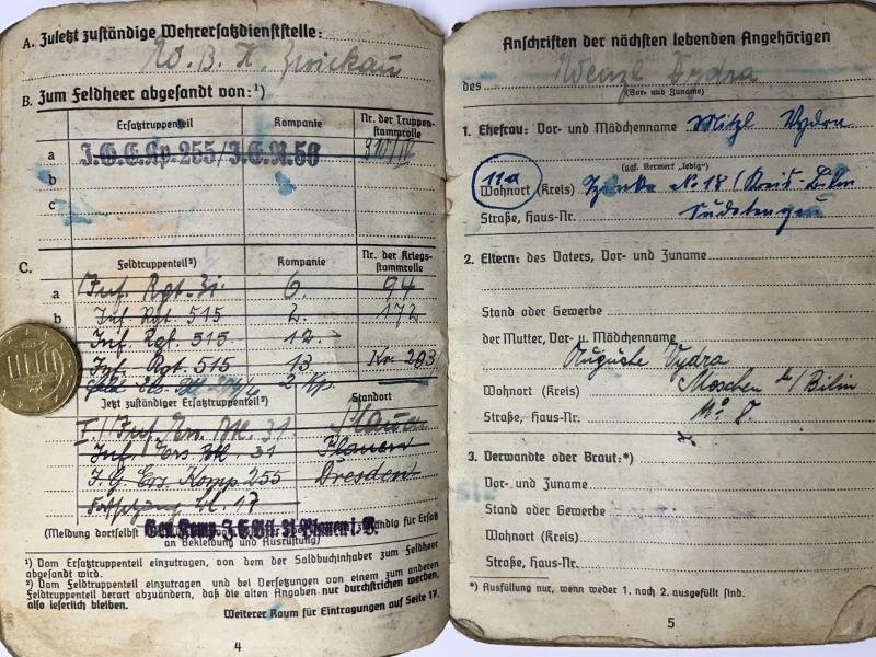 Soldbuch WH (Heer) - 12.V.G.D.Div. - Vydra — image 5