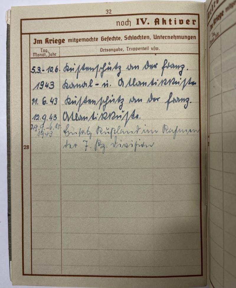 Wehrpass - WH (heer) - 7.Pz.Div. - Schönfelder — image 9