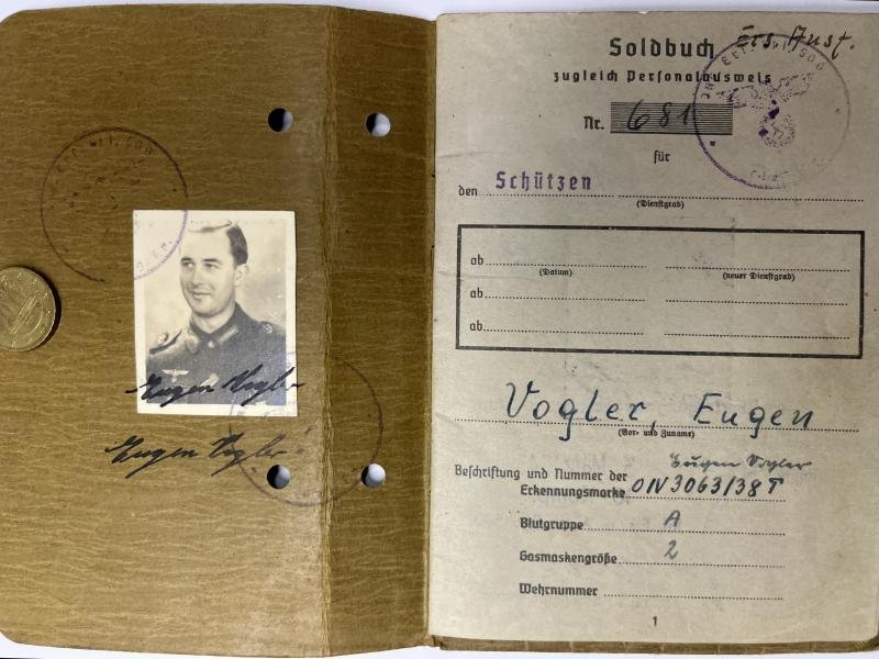 Soldbuch - WH (Heer) KM - 68.Inf.Div. - Vogler — image 2