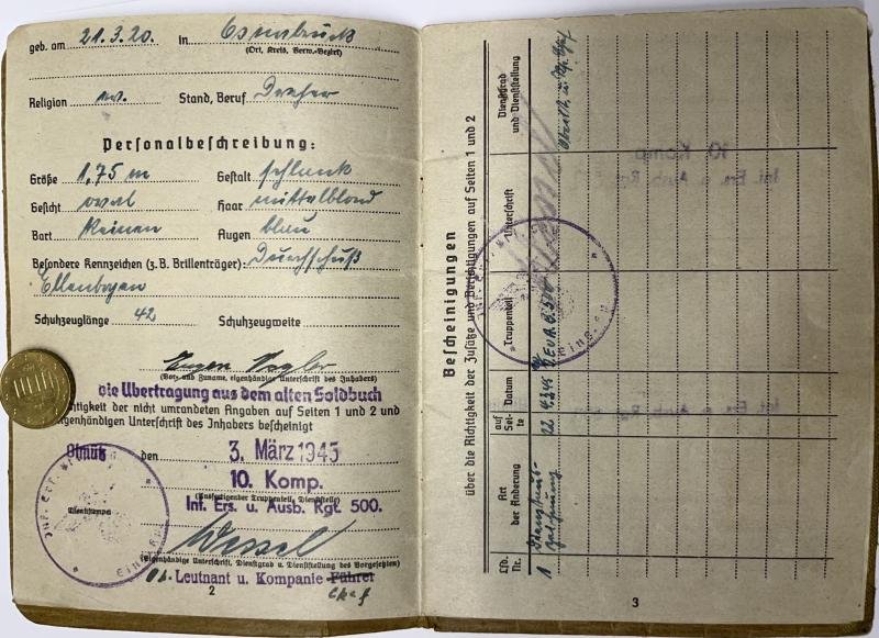 Soldbuch - WH (Heer) KM - 68.Inf.Div. - Vogler — image 4