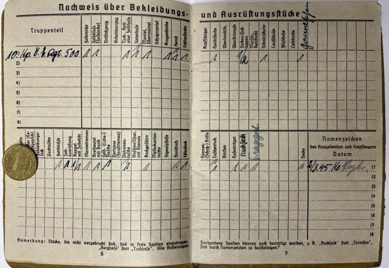 Soldbuch - WH (Heer) KM - 68.Inf.Div. - Vogler — image 6