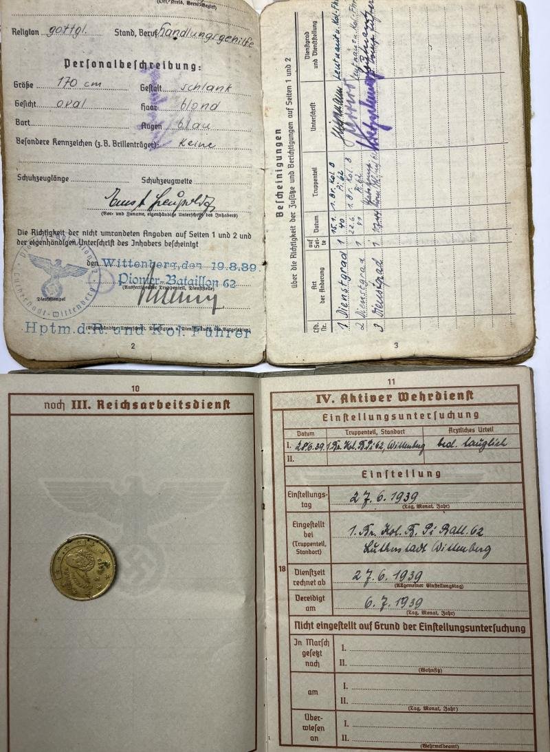 Wehrpass/Soldbuch - WH (Heer) - Pionier Btl.62 - Leupold — image 4