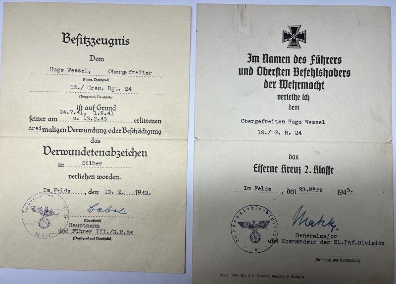 Citation grouping - WH (Heer) - 21.Inf.Div. - Wessel — image 3