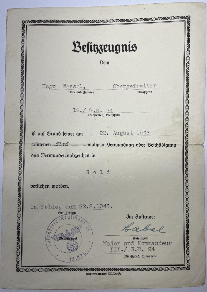 Citation grouping - WH (Heer) - 21.Inf.Div. - Wessel — image 4