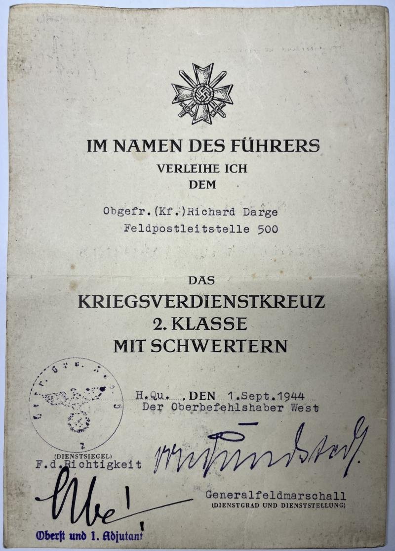Wehrpass /Soldbuch /citation - WH (Heer) - 'Feldpostleitstelle 500' - Darge — image 10