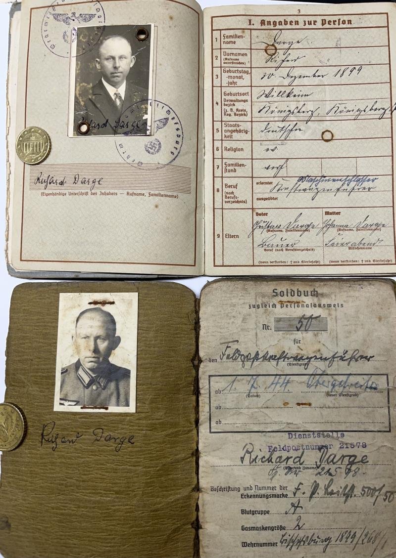 Wehrpass /Soldbuch /citation - WH (Heer) - 'Feldpostleitstelle 500' - Darge — image 3