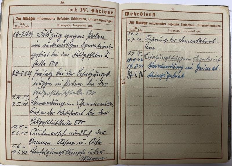 Wehrpass /Soldbuch /citation - WH (Heer) - 'Feldpostleitstelle 500' - Darge — image 7