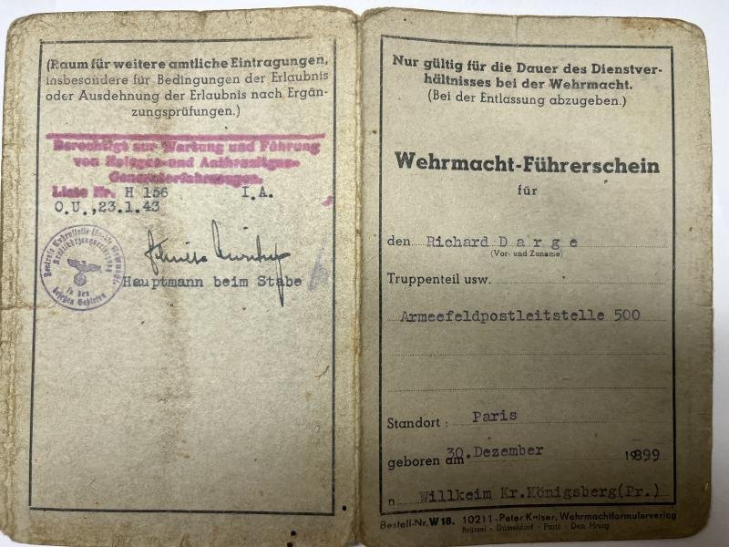 Wehrpass /Soldbuch /citation - WH (Heer) - 'Feldpostleitstelle 500' - Darge — image 8
