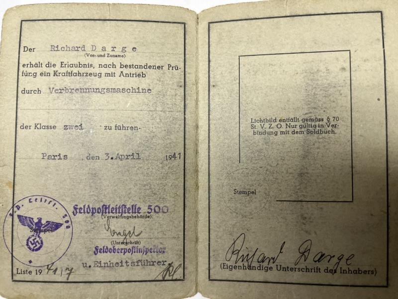 Wehrpass /Soldbuch /citation - WH (Heer) - 'Feldpostleitstelle 500' - Darge — image 9