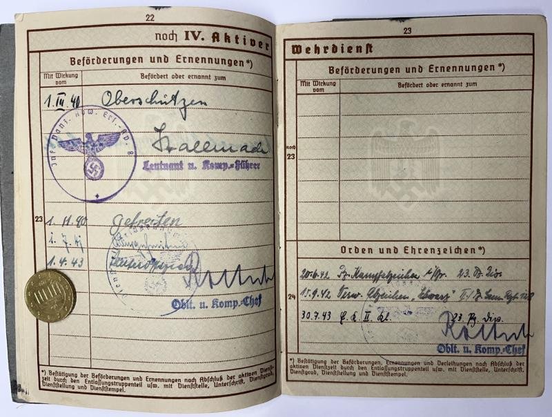 Wehrpass - WH (Heer) - Pz.Jäg.Ers.Abt.5 /23.Pz.Div. - Hutschalik — image 6