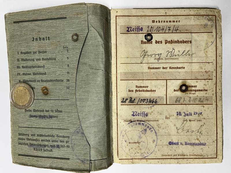 Wehrpass - WH (Heer) - 22.LL.Div. - Müller — image 3