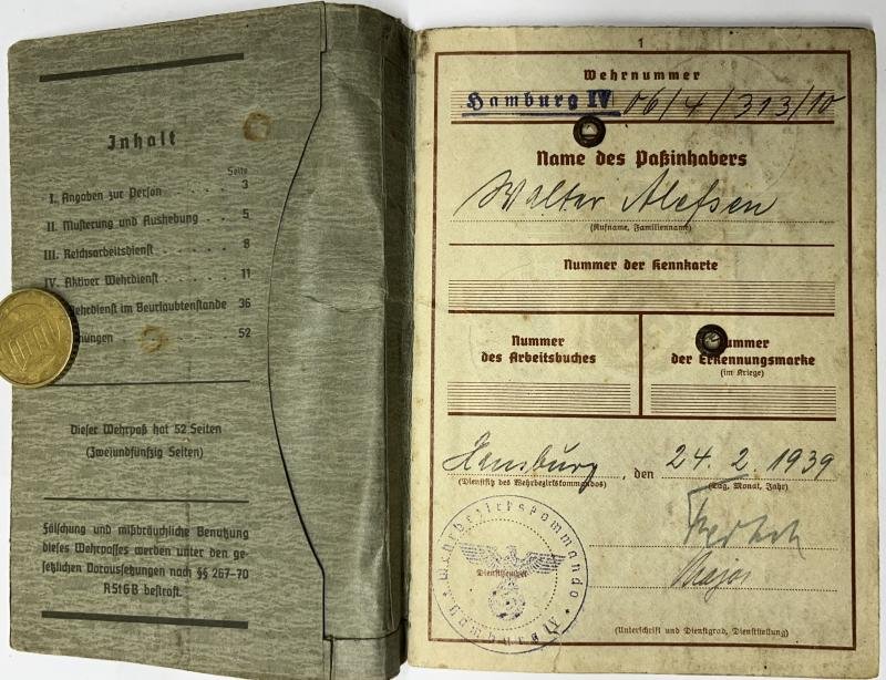 Wehrpass - WH (Heer) - 295.Inf.Div. - Hoffmann — image 2