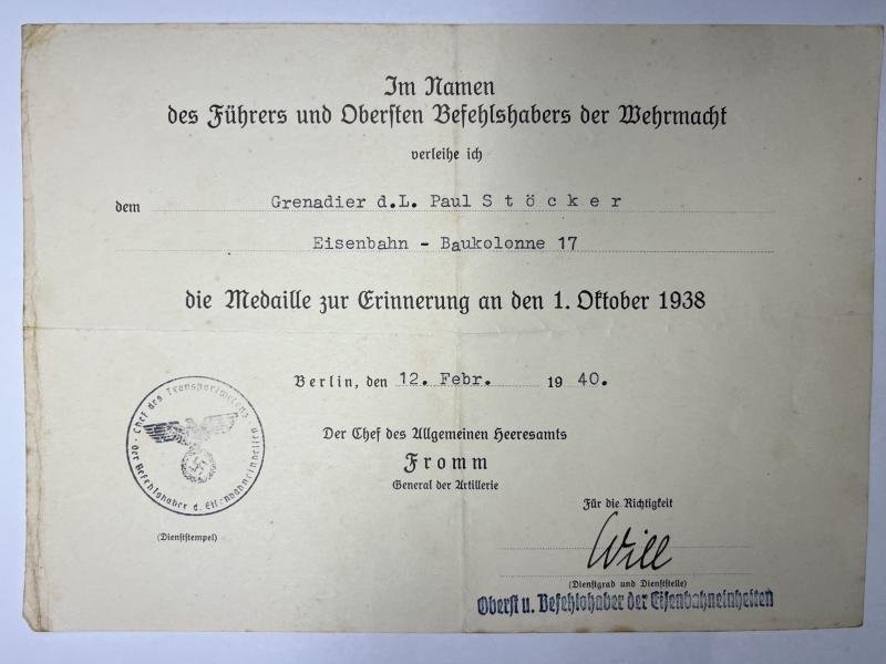 Citation - WH (Heer) - Eisenbahn-Baukolonne 17 - Stöcker — image 2