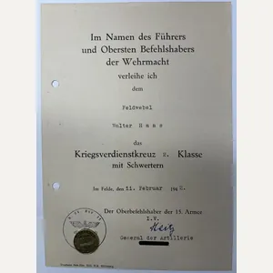 Citation - WH (Heer) - 15.Armee - Haas