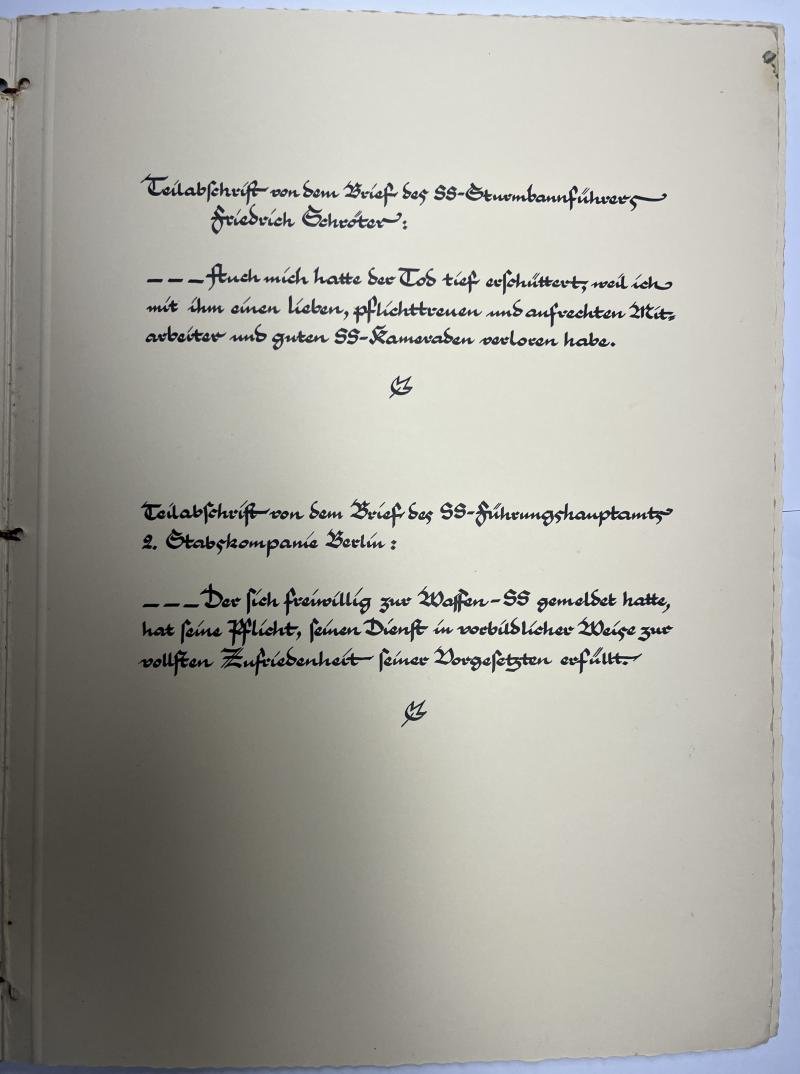 'Gedenk Urkunde' (remembrance certificate) grouping - 'Ortsgruppenleiter Süssen' - Welle — image 4