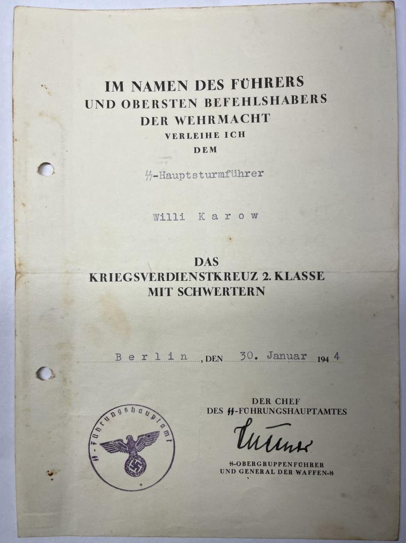 'Waffen-SS' - citation set - Karow — image 3