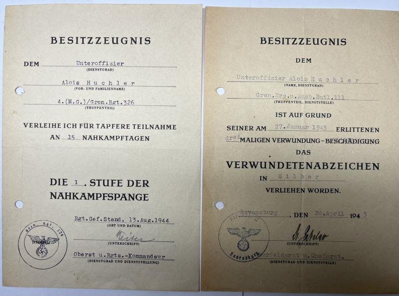 Soldbuch /citations grouping - WH (Heer) - 198.Inf..Div. - Huchler — image 5