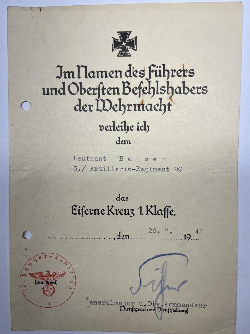 Citation set - WH (Heer) - 10.Pz.Div. - Balser — image 3