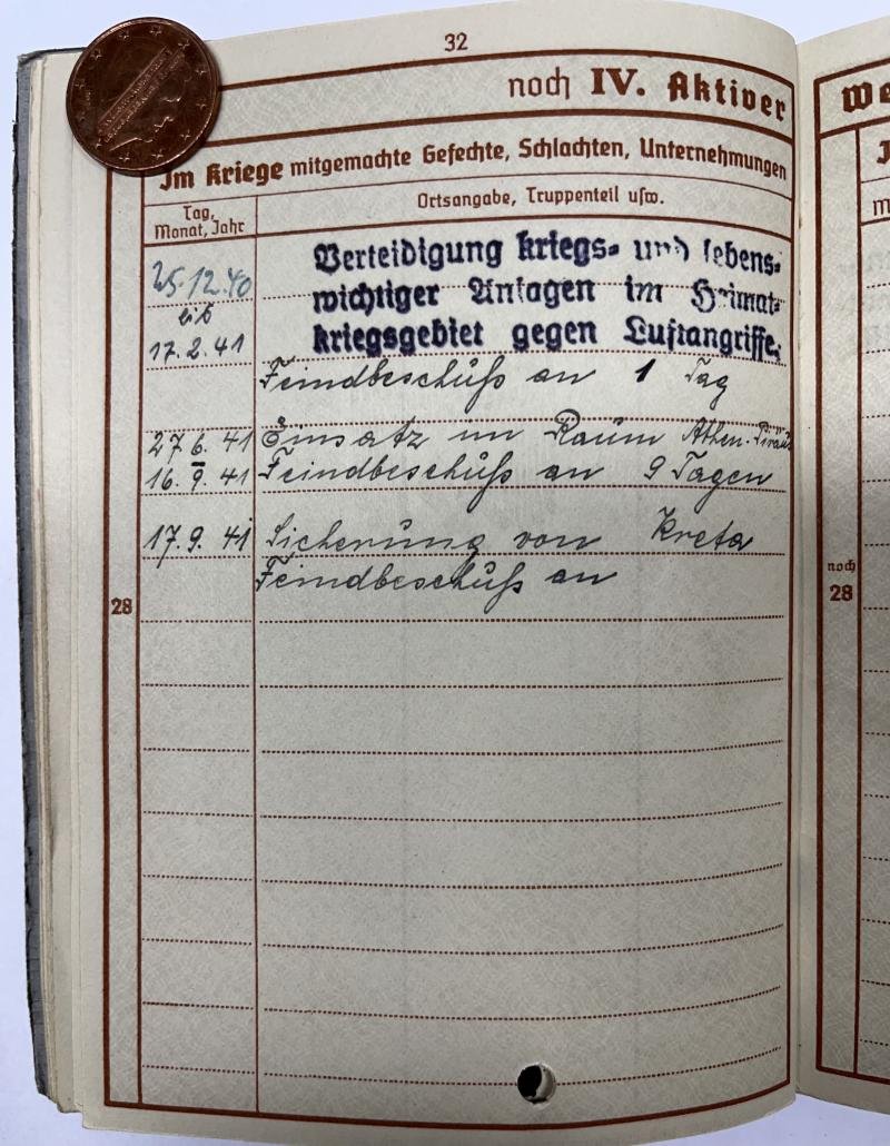 Wehrpass - Luftwaffe - Rgt.'General Göring' - Flak Rgt.12 - Gottschlag — image 9