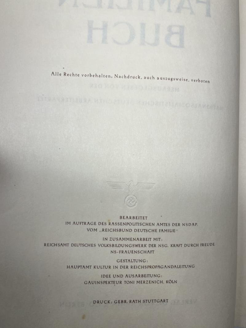 'Unser Familien Buch' book - 'Reichsbund Deutscher Familie' — image 3