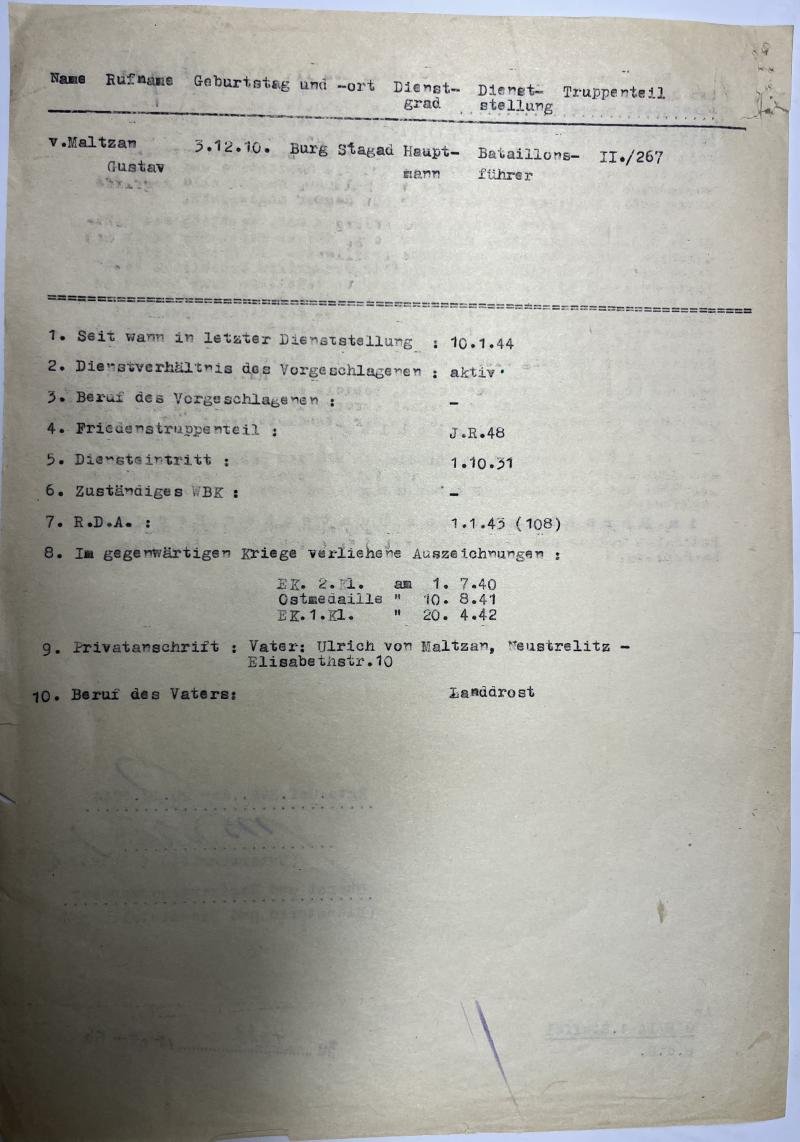 Proposal - 'Ehrenblatt' - 362.Inf.Div. - Italy - v.Maltzahn — image 2