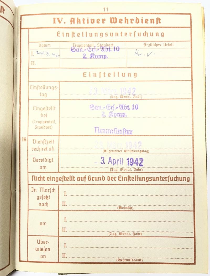 Wehrpass - WH (Heer) - Sanitäts-Park 501 - Funk — image 4