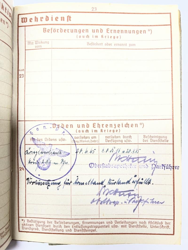 Wehrpass - WH (Heer) - Sanitäts-Park 501 - Funk — image 7